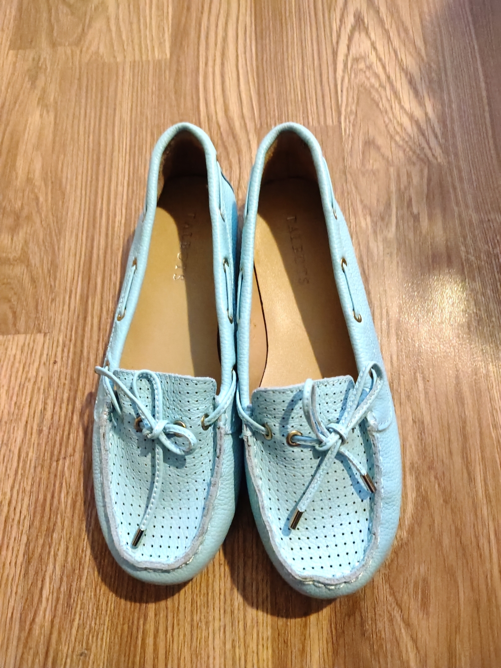 Talbots Blue Leather Driving Loafers Moccasins Women's Size 6M Slip On Shoes